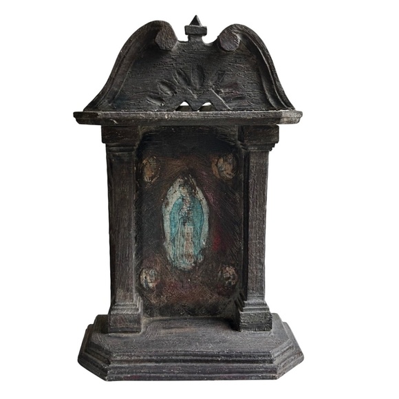Other - Vintage Hand Carved & Painted Wood Religious Niche
